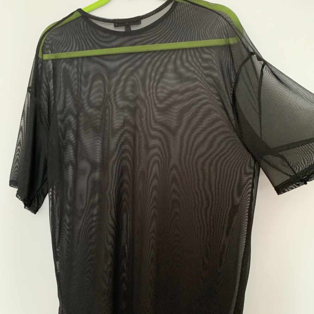 Black Oversized Mesh T-Shirt
